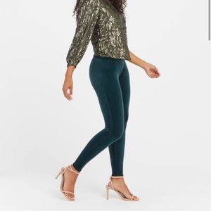 SPANX velvet legging; Malachite
